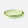 Set van 2 metalen dienbladen rond - zijdegroen
