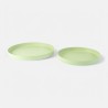 Set de 2 plateaux ronds en métal - vert soie