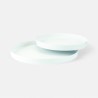 Set van 2 metalen dienbladen rond - Wit