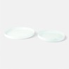 Set van 2 metalen dienbladen rond - Wit