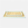 Set van 2 metalen dienbladen rechthoek met riet - Wit