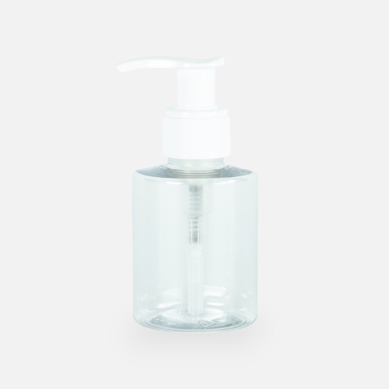 Zeepdispenser cylinder transparant/wit - 100 ml
