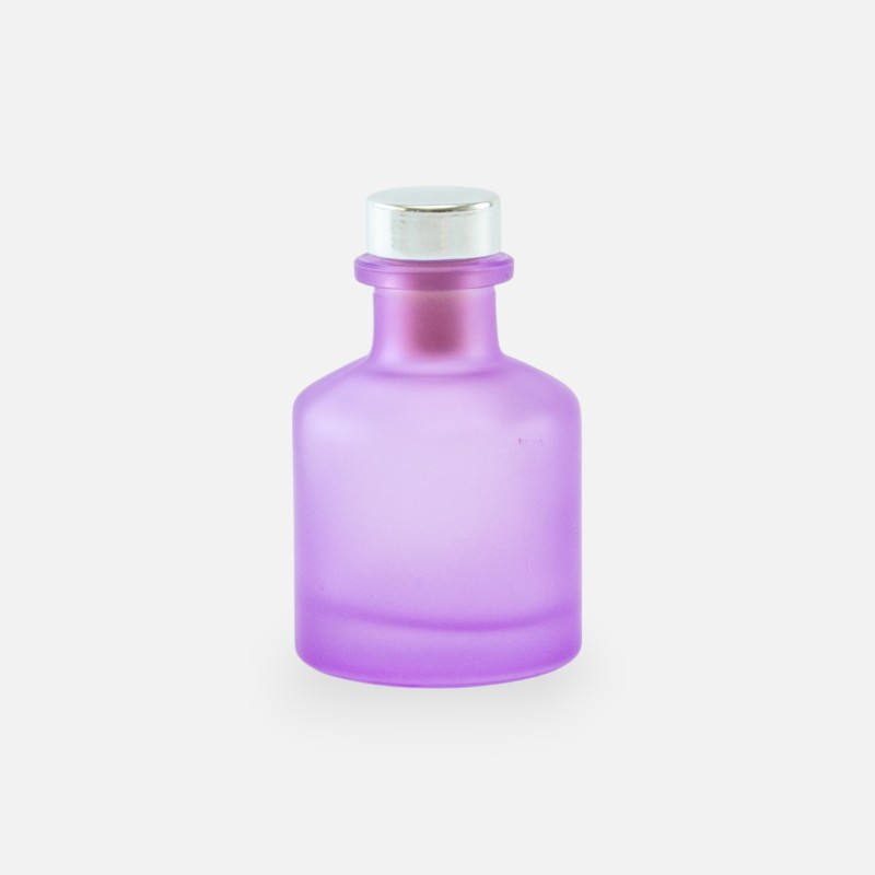 Geurflesje 50ml met zilveren dop - frosted lila