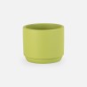 Petit pot de fleurs bleu vert soie