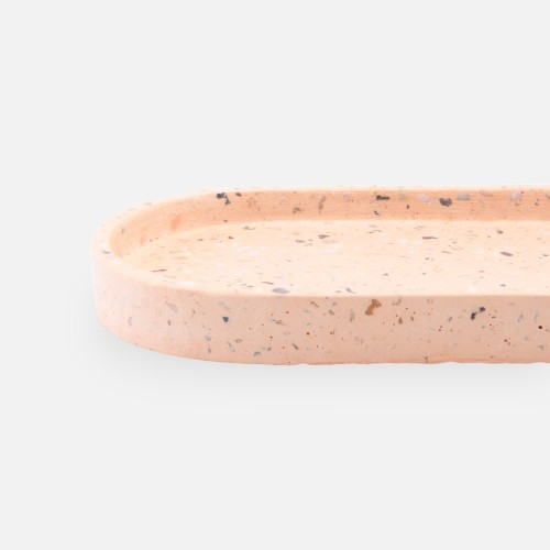 Terrazzo plateau ovale petit - blush