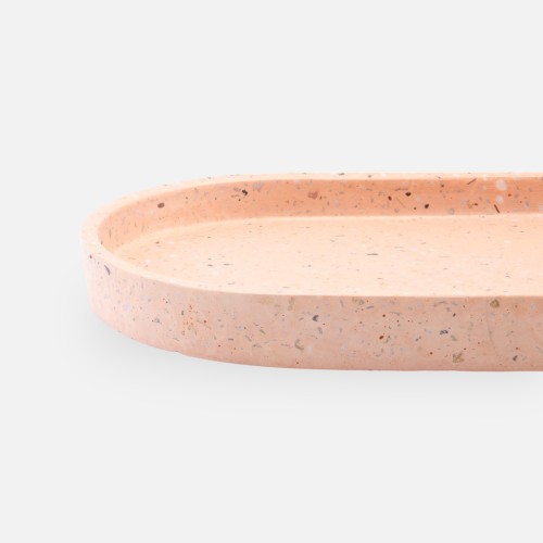 Terrazzo plateau ovale grand - blush