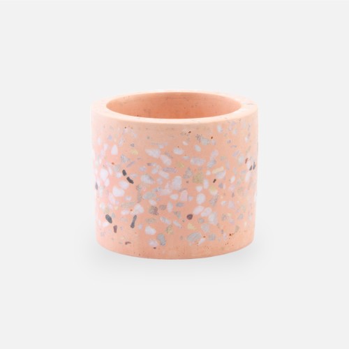 Terrazzo petit pot de fleurs - blush
