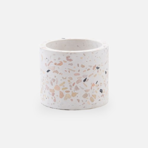 Terrazzo petit pot de fleurs - blanc