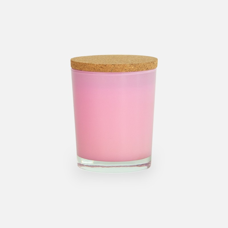 petite bougie parfumée (parfum rose) verre rose