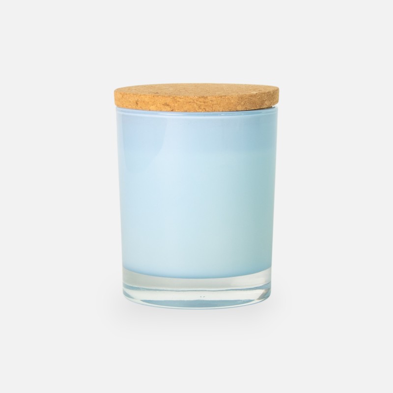 bougie parfumée (bois de cèdre) verre blue