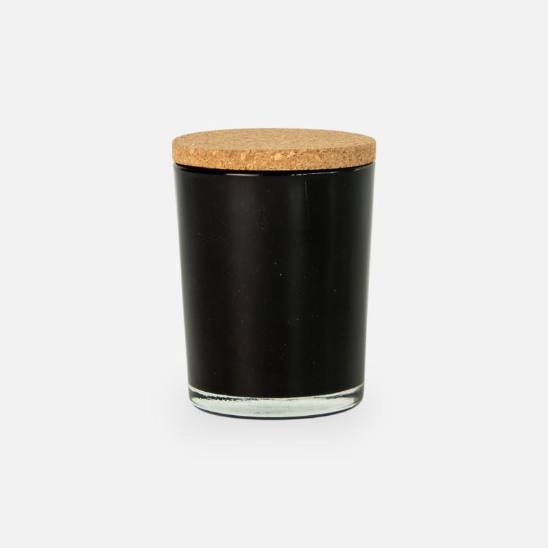 petite bougie parfumée (bois de cèdre) verre noir