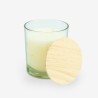 Bougie parfumée transparant avec couvercle bois - large