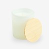 Bougie parfumée blanc avec couvercle bois - medium