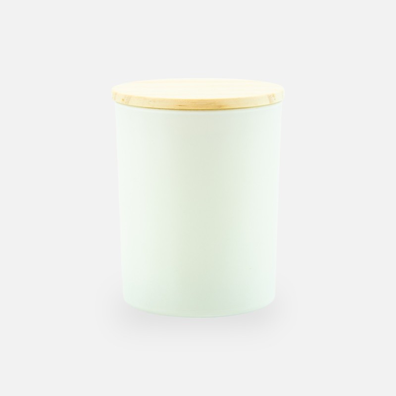 Bougie parfumée blanc avec couvercle bois - small