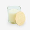 Bougie parfumée transparant avec couvercle bois - medium