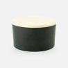 Luxe geurkaars laag frosted zwart met houten deksel – small