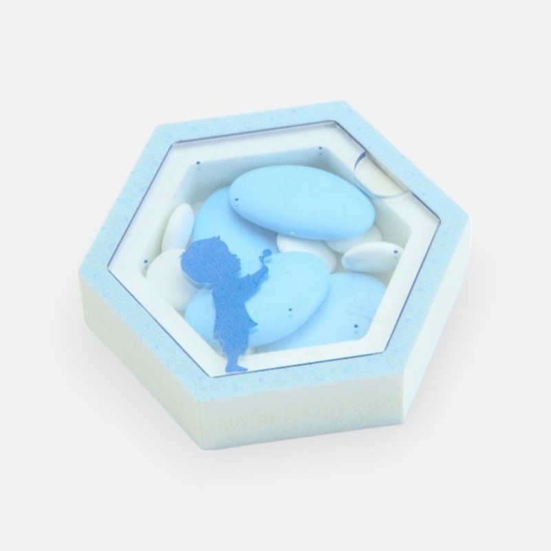 Doosje acryl zeshoek jongen