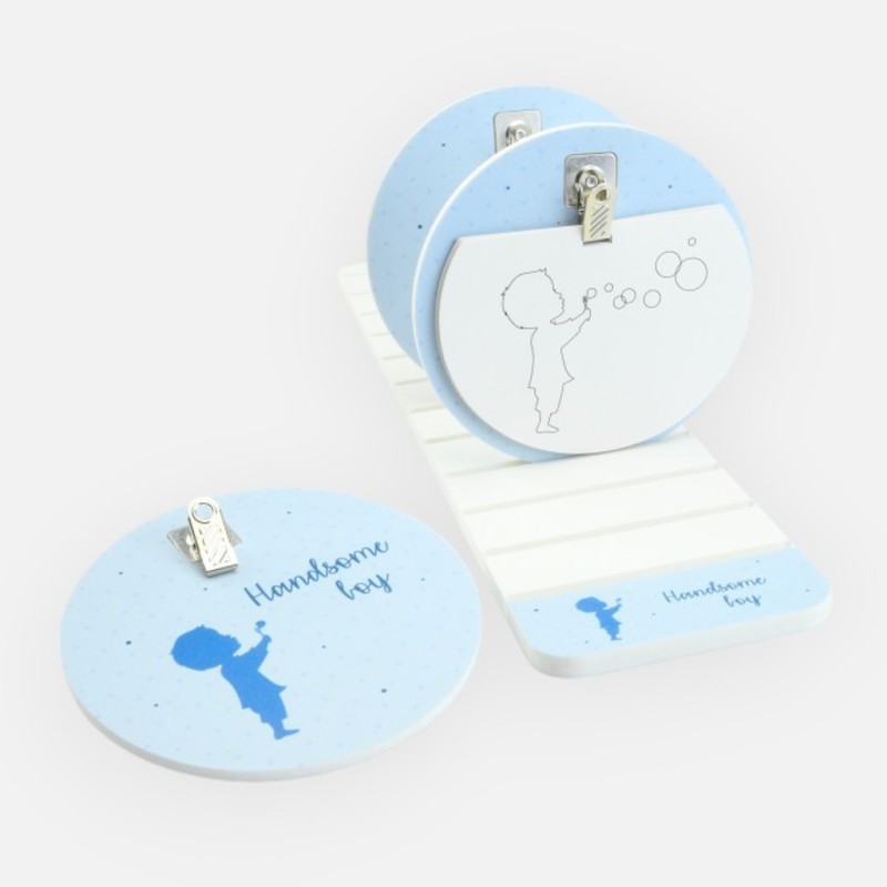clipbord met kleurblaadjes incl. display jongen