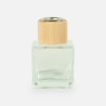 bouteille de parfum carré transparant avec bouchon à vis en bois - 50 ml