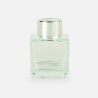 bouteille de parfum carrée avec bouchon à vis argenté - 50 ml