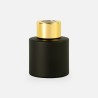 Parfumflesje cylinder zwart met gouden schroefdop - 50 ml