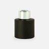 bouteille de parfum cyl. noir avec bouchon à vis argenté - 50 ml