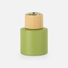 bouteille de parfum cyl. vert soie avec bouchon à vis en bois - 50 ml