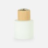 bouteille de parfum cyl. blanc avec bouchon à vis en bois - 50 ml