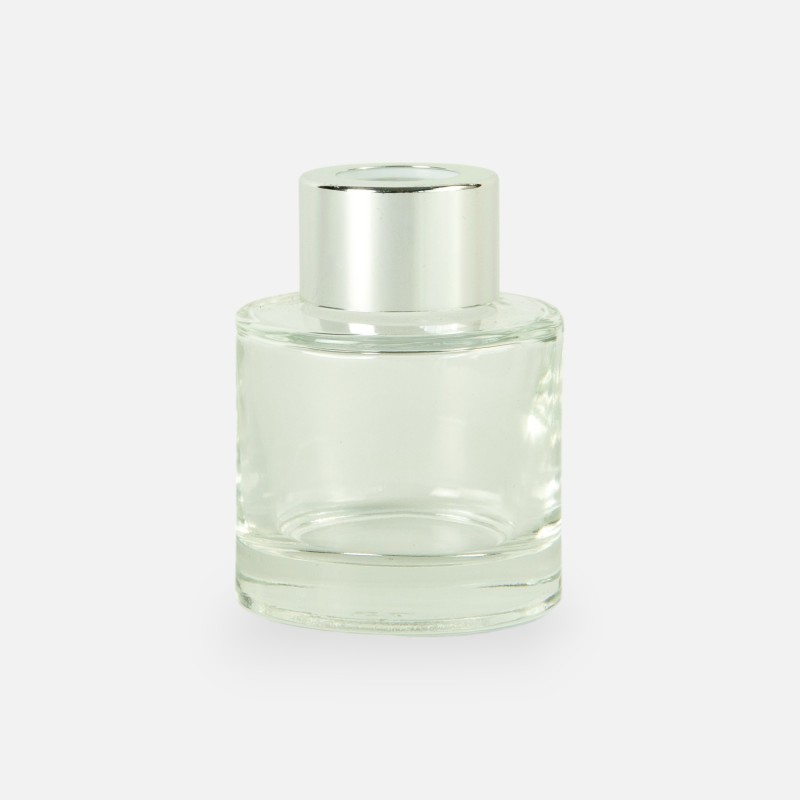 Parfumflesje cylinder met zilveren schroefdop - 50 ml