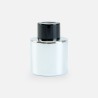 bouteille de parfum cyl. argent avec bouchon à vis en noir - 50 ml
