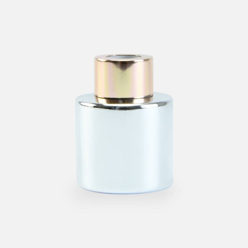 bouteille de parfum cyl. argent avec bouchon à vis rose gold - 50 ml