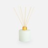set bouteille de parfum cyl. blanc bouchon doré/bâtons - 200 ml