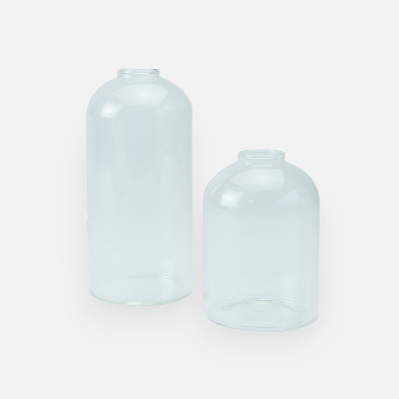 Set de 2 vases en verre - transparent
