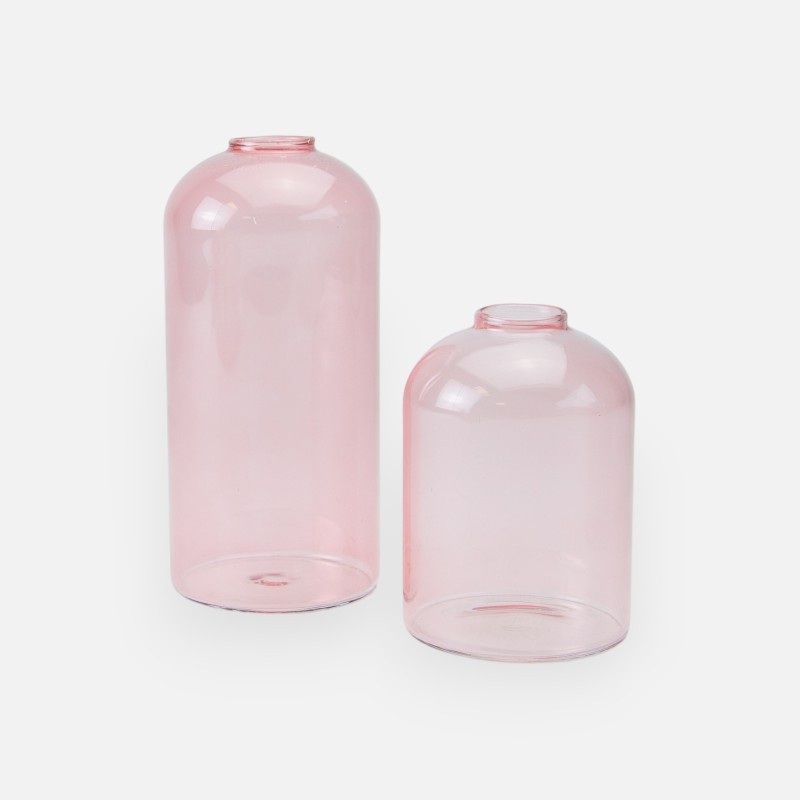 Set de 2 vases en verre - blush