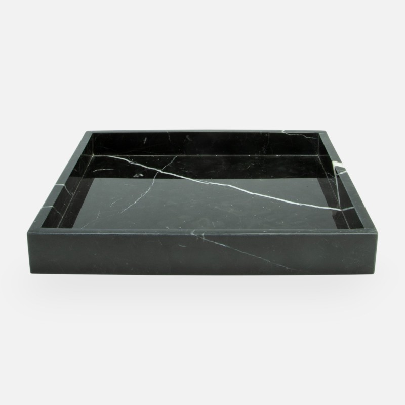 Plateau en marbre noir - carré