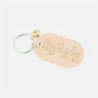 Porte-clés bois ovale avec coeur