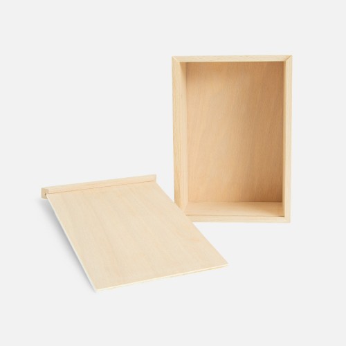 Houten kistje met schuifdeksel