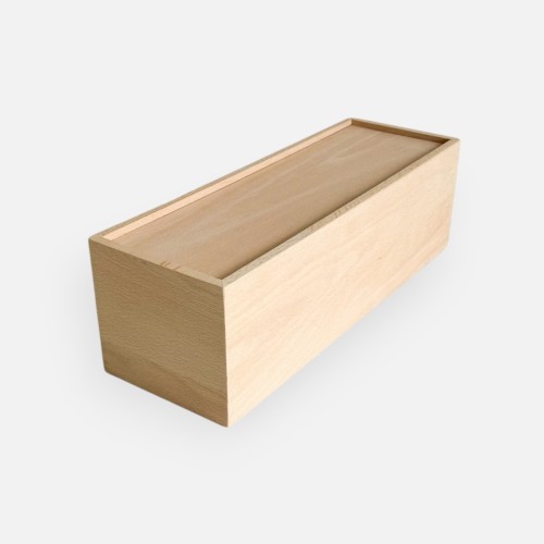 Houten wijnkist met schuifdeksel