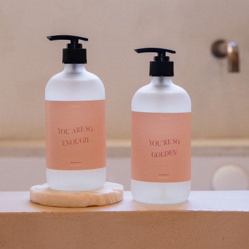 Coffret cadeau savon pour les mains & gel douche 'make self-love great again'