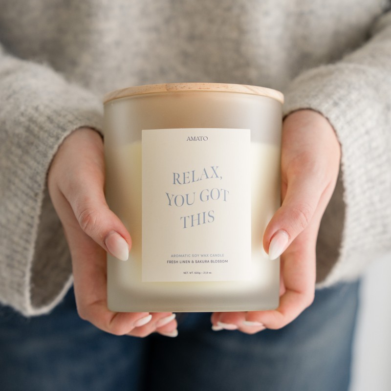 Grande bougie parfumée 'relax you got this'