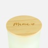 Geurkaars met houten deksel frosted wit - 'mama'