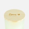 Geurkaars met houten deksel frosted wit - 'oma'