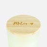 Geurkaars met houten deksel frosted wit - 'meter'