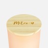 Geurkaars met houten deksel frosted blush - 'meter'