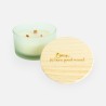 bougie parfumée de luxe avec couvercle en bois blanc effet grivé - 'oma, jij bent goud waard'
