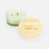 bougie parfumée de luxe avec couvercle en bois blanc effet grivé - 'Wil jij mijn meter zijn?'
