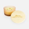 Luxe geurkaars laag frosted blush met houten deksel – 'mama, jij bent de liefste'