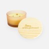 Luxe geurkaars laag frosted blush met houten deksel – 'Oma, jij bent goud waard'
