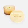 Luxe geurkaars laag frosted blush met houten deksel – 'Wil jij mijn meter zijn?'