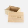 Boîte en bois avec couvercle coulissant - 'You make my heart smile'